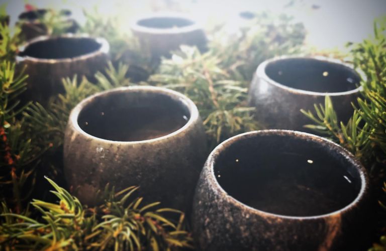 Hukkadesign snapsilasit ja havuja